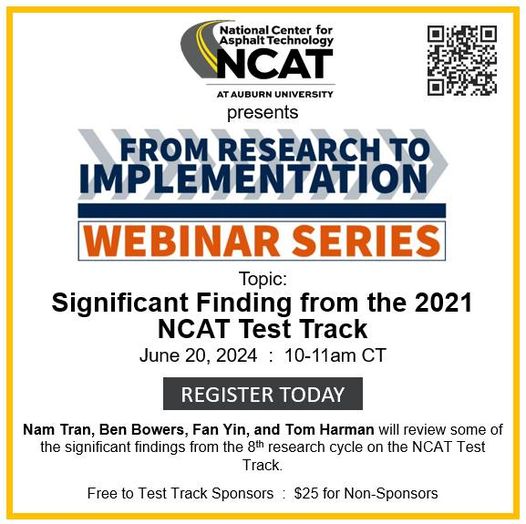 NCAT webinar on June 20 will examine Test Track findings National