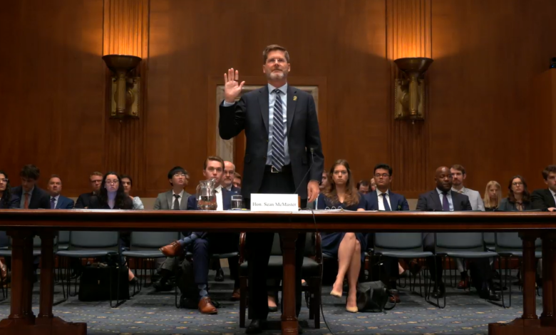 FHWA Administrator Sean McMaster testifying before the Senate EPW Committee on June 3, 2026. (Photo from Senate EPW video)